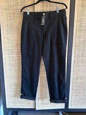 White House Black Market Black Cropped Utility Pants